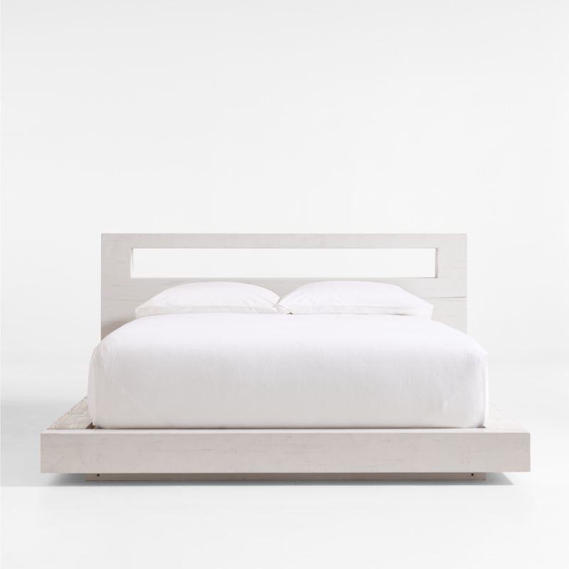 Adia White Wood Platform Queen Bed by Leanne Ford