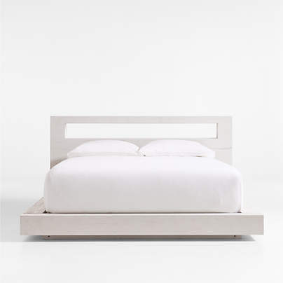 Adia White Wood Platform Queen Bed by Leanne Ford