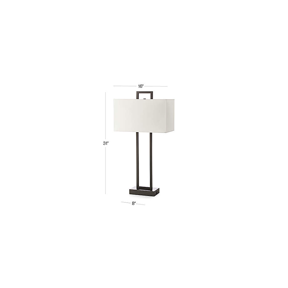 Adler Black Rectangle Table Lamp with USB + Reviews