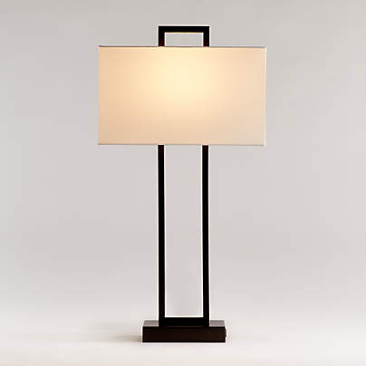 Adler Black Rectangle Table Lamp with USB 31"