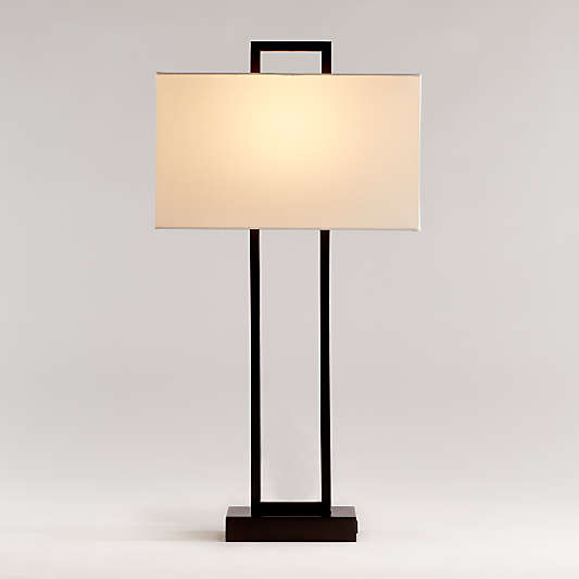 Adler Black Rectangle Table Lamp with USB 31"