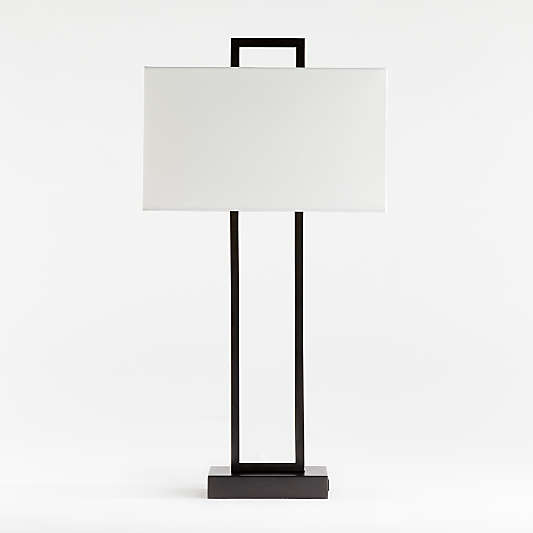 Adler Black Rectangle Table Lamp with USB, Set of 2