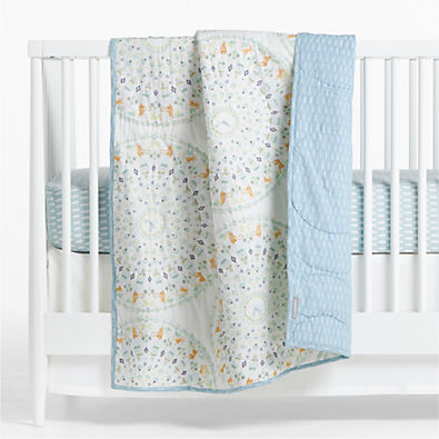 View Adri Organic Medallion Baby Crib Quilt by John Robshaw details