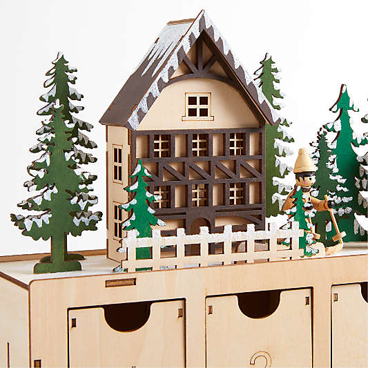 Wooden Village Holiday Advent Calendar