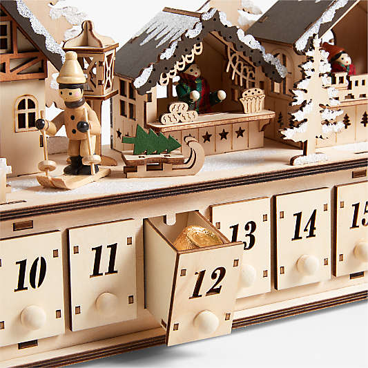 Wooden Christmas Market Holiday Advent Calendar