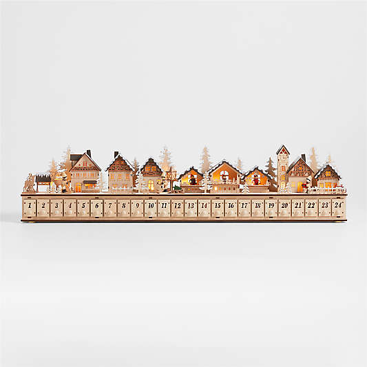 Wooden Christmas Market Holiday Advent Calendar