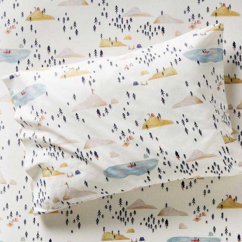 Adventure Organic Cotton Patterned Kids Pillowcase