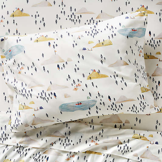 Stay Cool Adventure Organic Cotton Patterned Kids Twin Sheet Set