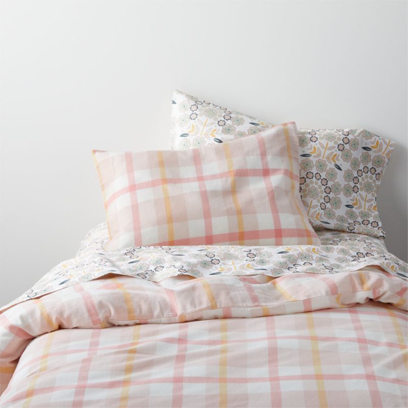 Adventure Organic Cotton Plaid Kids Twin Duvet Cover