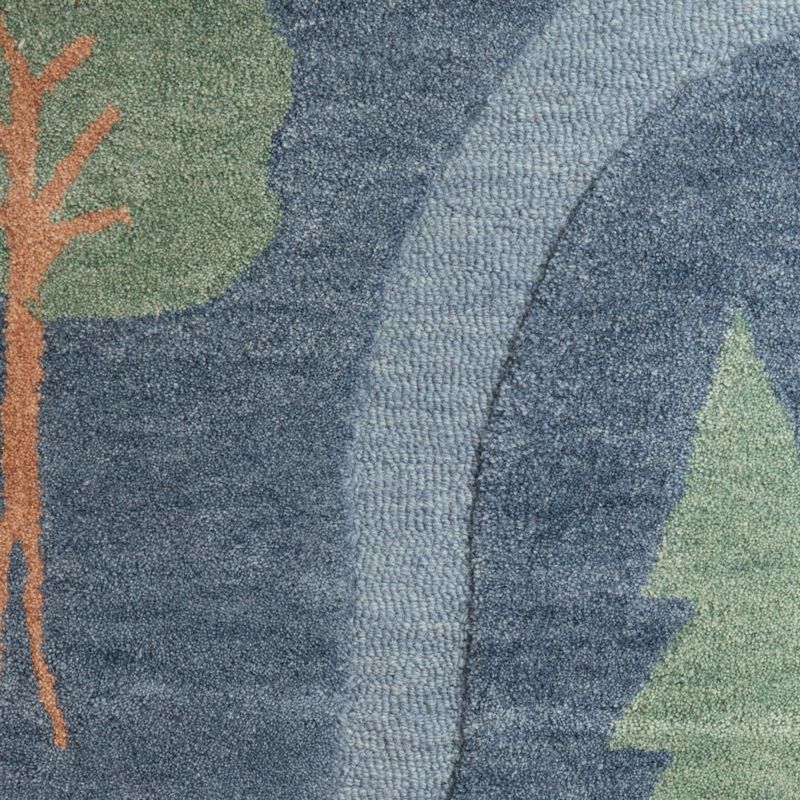 Adventure Map Navy Wool Kids Area Rug 6x9 - image 1 of 4