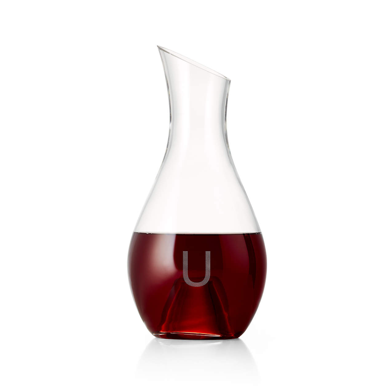 "U" Monogrammed Aerating Wine Decanter + Reviews Crate and Barrel