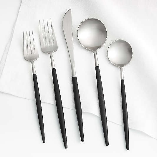 Aero Black 5-Piece Flatware Place Setting