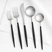 CB2 - January Catalog 2019 - 20-Piece Stiletto Brushed Black Flatware Set