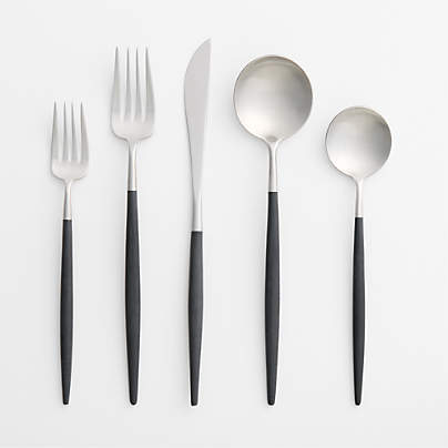 Aero Black 5-Piece Flatware Place Setting