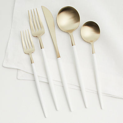 View Aero White Champagne 20-Piece Flatware Set details
