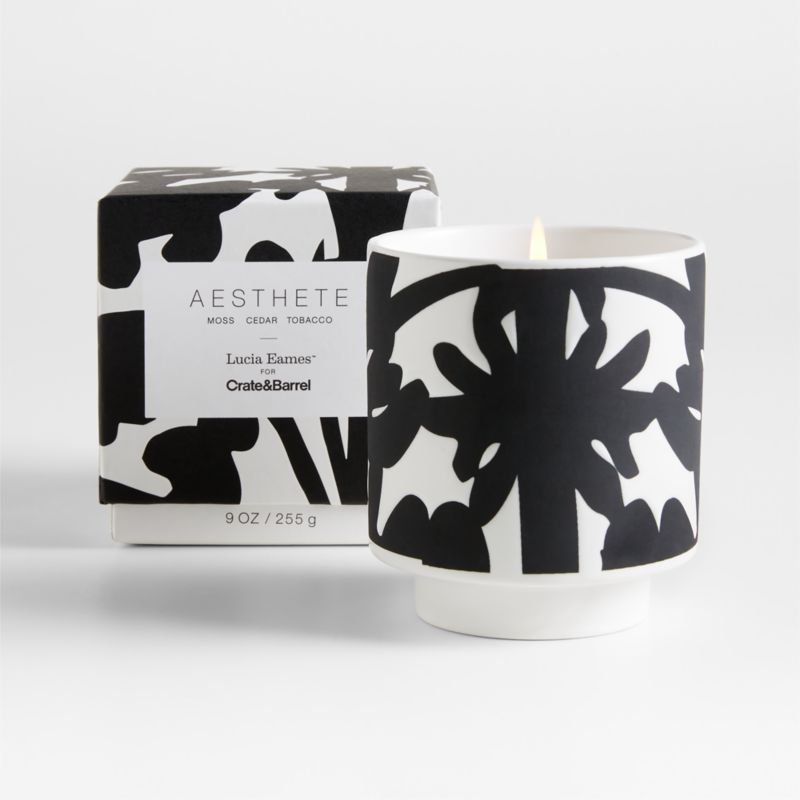 Lucia Eames Aesthete Meadow Black & White Cedarwood -Wick Scented Candle