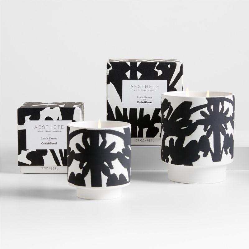 Lucia Eames Aesthete Meadow Black & White Cedarwood -Wick Scented Candle