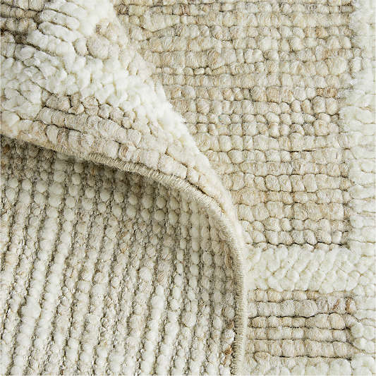 Agen Wool Handwoven Grid Caramel Brown Area Rug