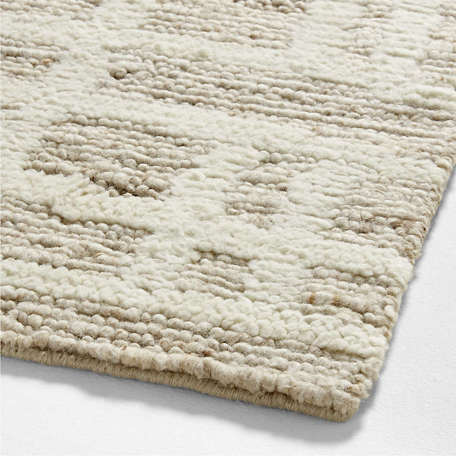 Dreux Wool-Blend Diamond-Textured Ivory Area Rug 9'x12' + Reviews