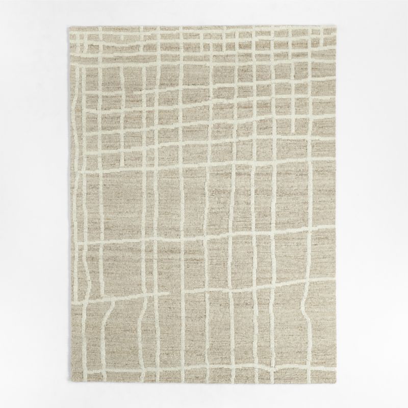 Agen Wool Grid Caramel Brown Area Rug 10'x14' - image 2 of 8