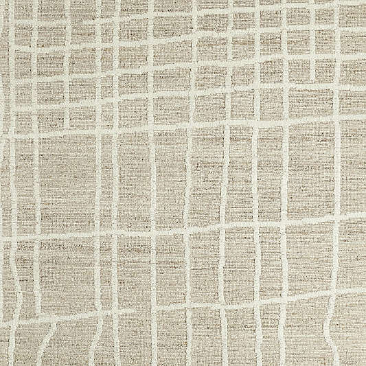 Agen Wool Handwoven Grid Caramel Brown Area Rug 12'x15'