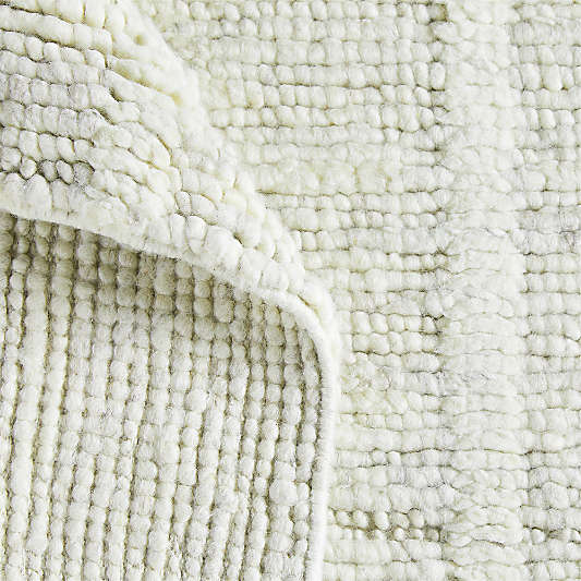 Agen Wool Handwoven Grid Ivory Area Rug 12"x18" Swatch
