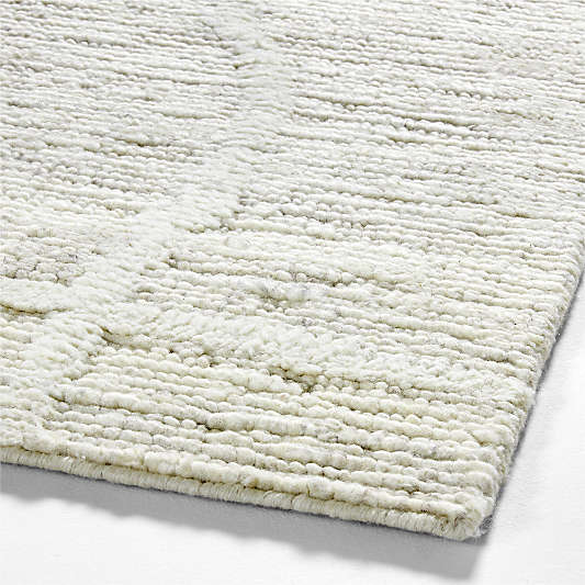 Agen Wool Grid Ivory Area Rug 9'x12'