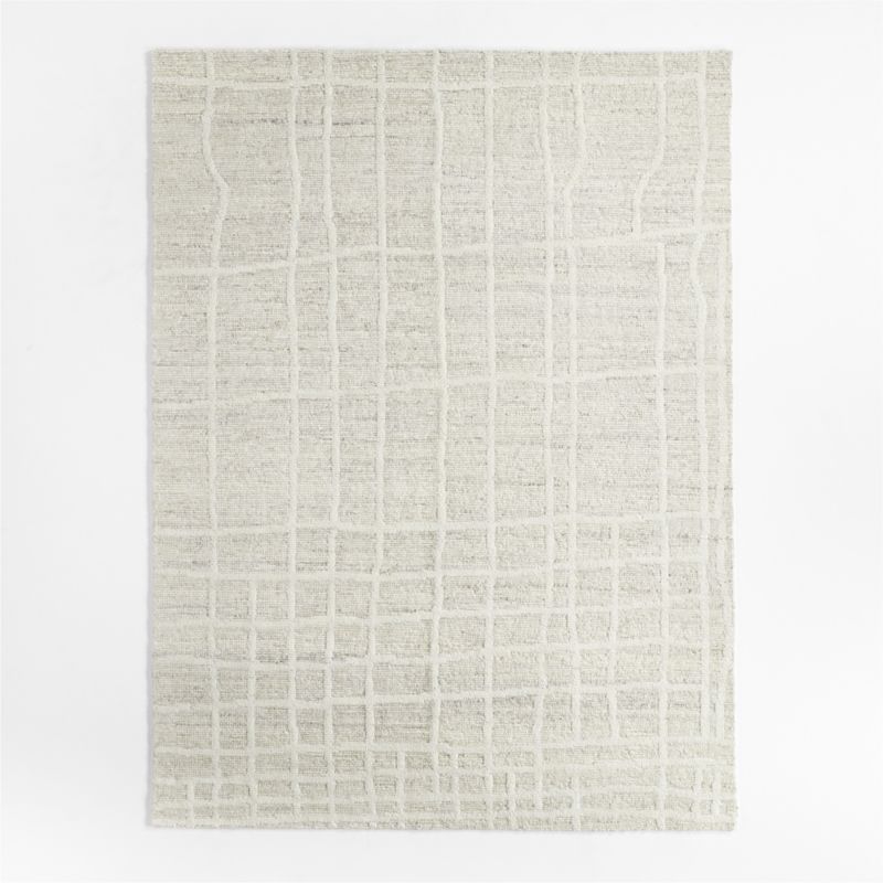 Agen Wool Grid Ivory Area Rug 6'x9' - image 2 of 6