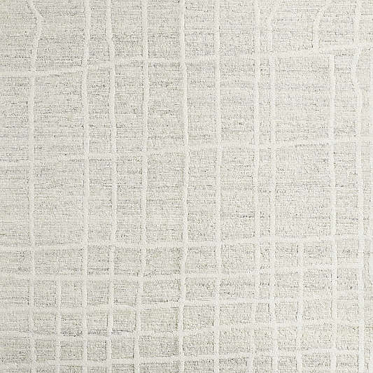 Agen Wool Handwoven Grid Ivory Area Rug