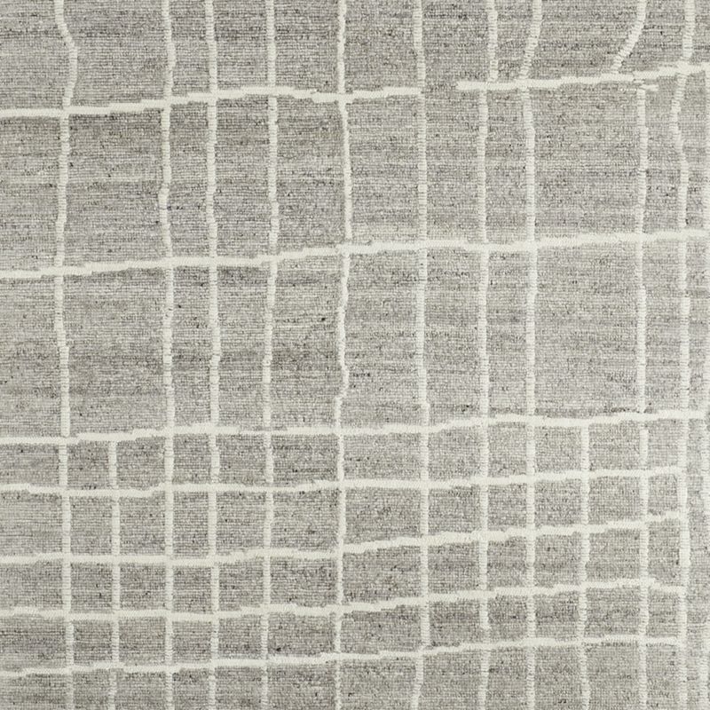 Agen Wool Grid Light Grey Area Rug 6'x9' - image 0 of 6