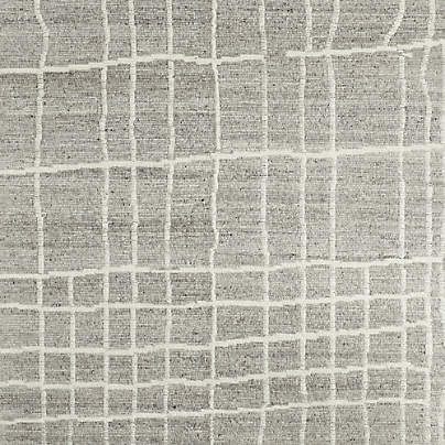 Agen Wool Handwoven Grid Light Grey Area Rug 8'x10'