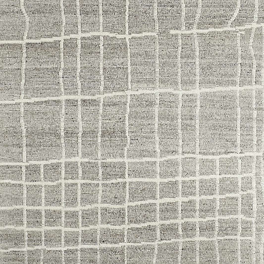 Agen Wool Handwoven Grid Light Grey Area Rug