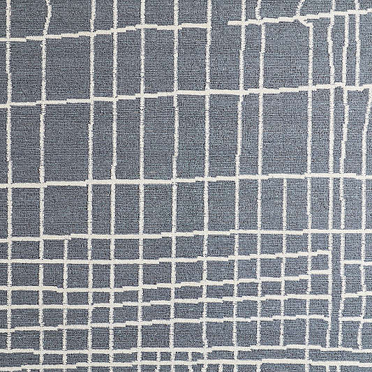 Agen Wool Grid Blue Area Rug 8'x10'