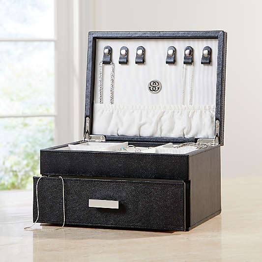 Agency Medium Black Jewelry Box