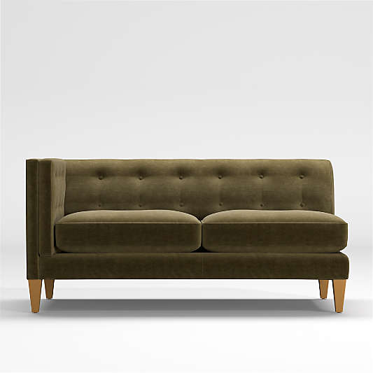 Aidan Velvet Left Arm Tufted Loveseat