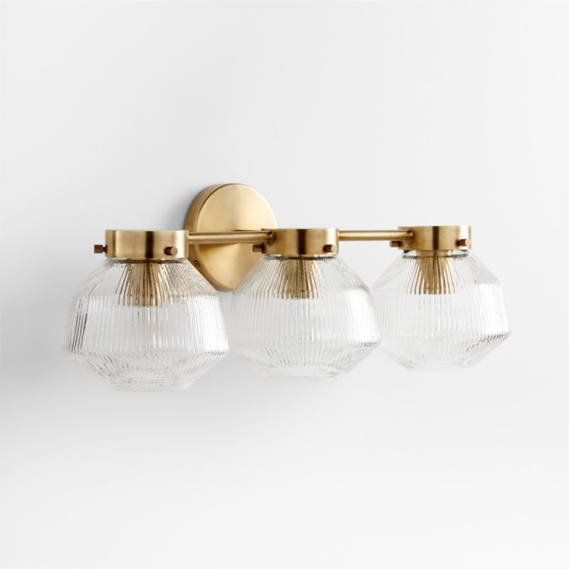 Aiden Ribbed Glass Brass -Light Wall Sconce