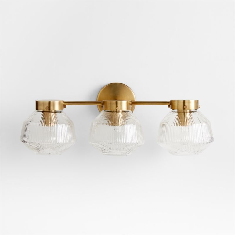 Aiden Ribbed Glass Brass -Light Wall Sconce