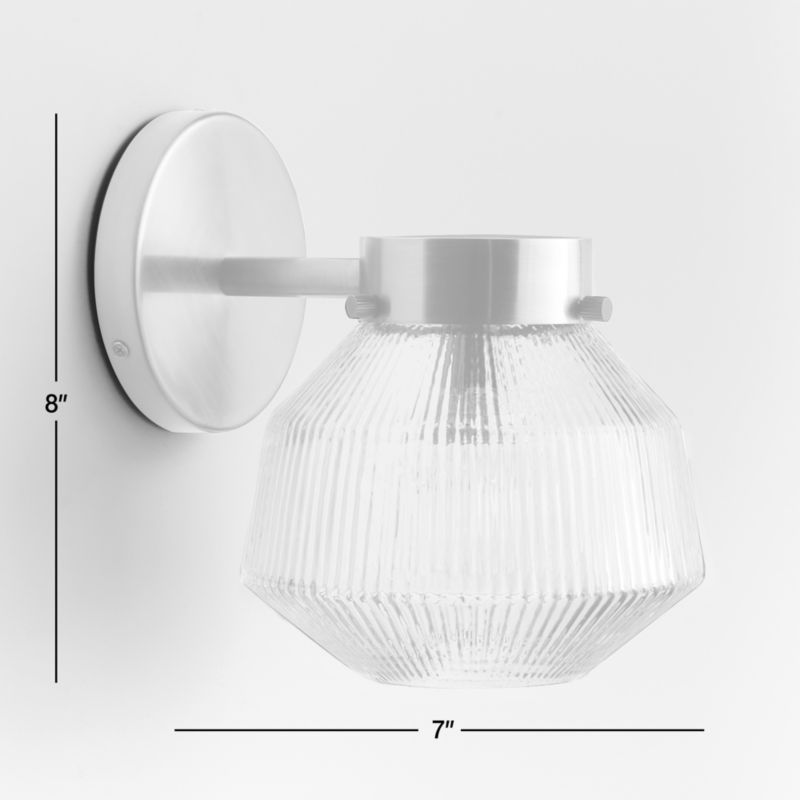 View Aiden Ribbed Glass Brass Wall Sconce Light - image 3 of 10