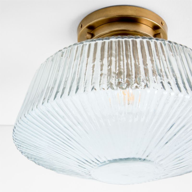 Aiden Ribbed Glass Brass Flush Mount Light - image 2 of 3