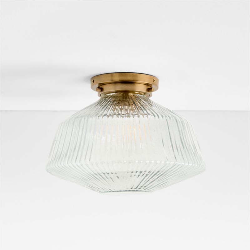 Aiden Ribbed Glass Brass Flush Mount Light - image 1 of 3