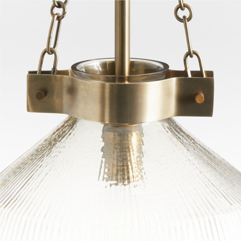 Aiden Ribbed Glass Brass Linear Pendant Light