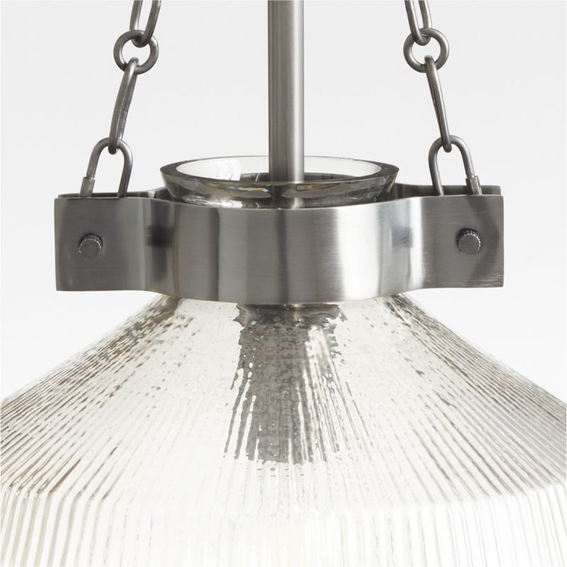 Aiden Ribbed Glass Light Pewter Linear Pendant - image 3 of 7