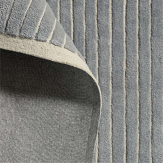 Aija Striped Mist Blue Kids Performance Area Rug 8'x10'