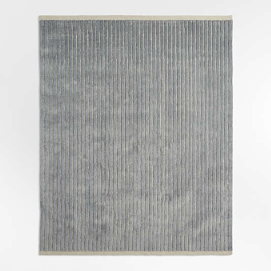 Aija Striped Mist Blue Kids Performance Area Rug 5'x8'