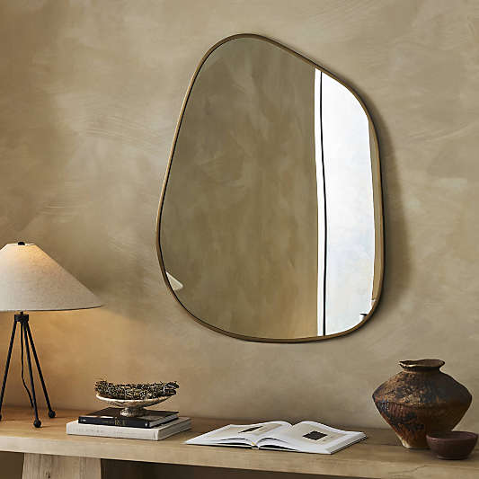 Aimee Antique Brass Wall Mirror 34" x 40"