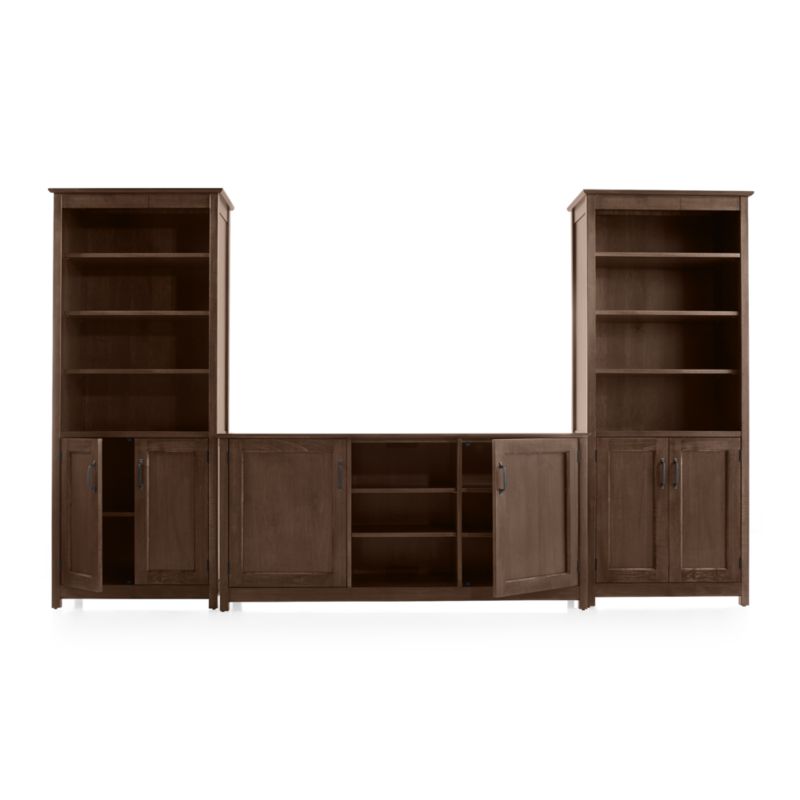 Ainsworth Cocoa 64" Media Center and 2 Towers with Glass/Wood Doors - image 4 of 7