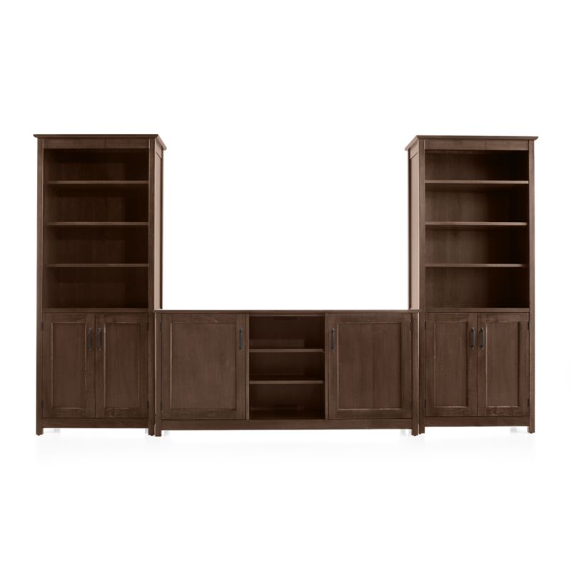 Ainsworth Cocoa 64" Media Center and 2 Towers with Glass/Wood Doors - image 5 of 7