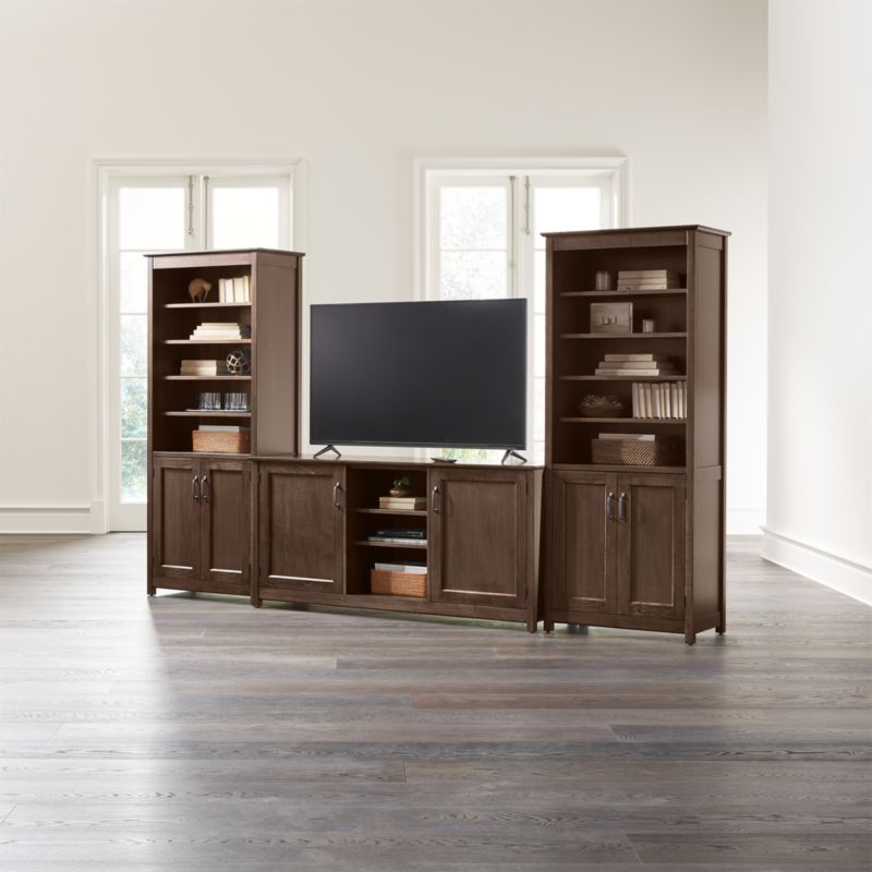 Ainsworth Cocoa 64" Media Center and 2 Towers with Glass/Wood Doors - image 2 of 7