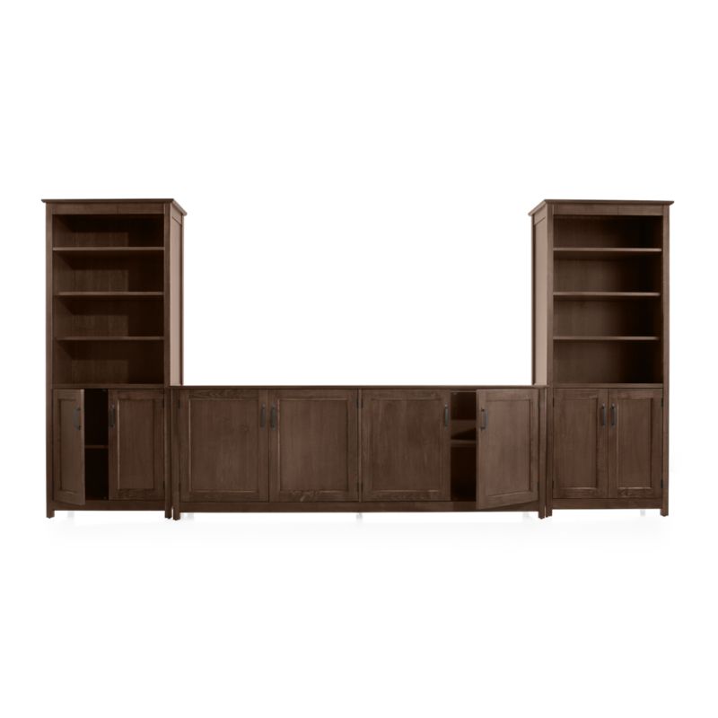 Ainsworth Cocoa 85" Media Center and Two 30" Towers with Glass/Wood Doors - image 3 of 8