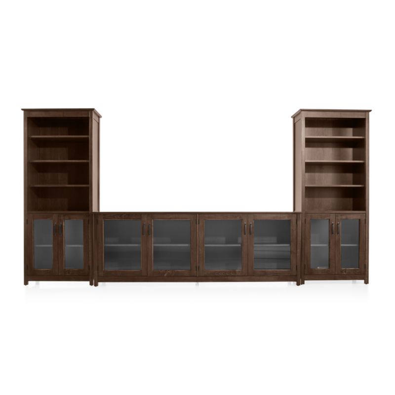 Ainsworth Cocoa 85" Media Center and Two 30" Towers with Glass/Wood Doors - image 4 of 8